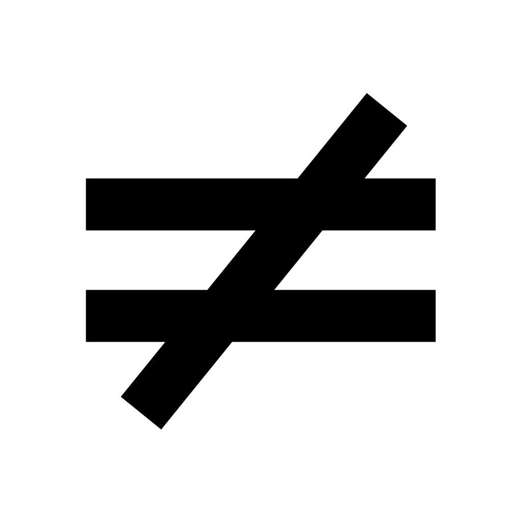 not equal to symbol not equal to symbol