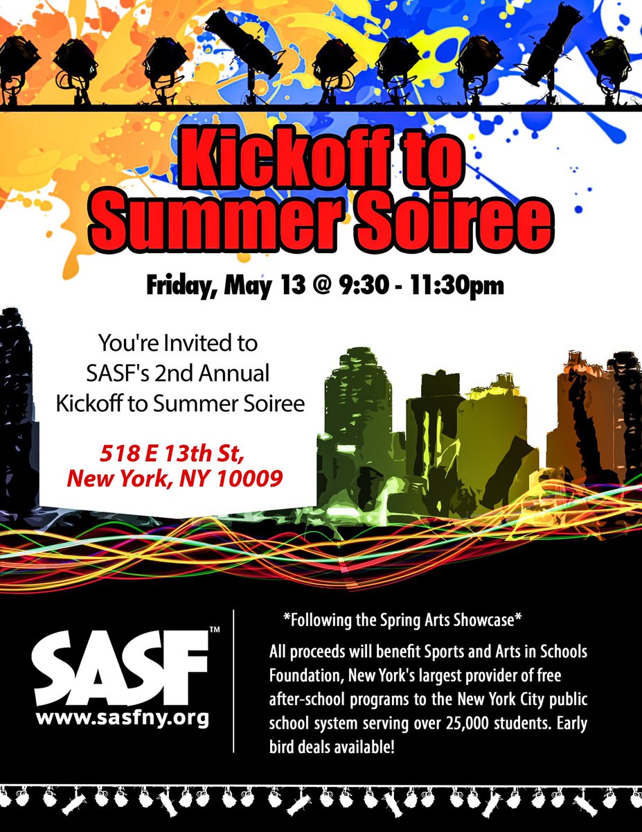 ItsEMT's tweet photo. @SASFNY_CC is happy to announce the 2nd Annual #SASFSummerSoiree will be May 13th! https://t.co/a0aYLC0a1X #SASF https://t.co/SJ5Ohh8dhu
