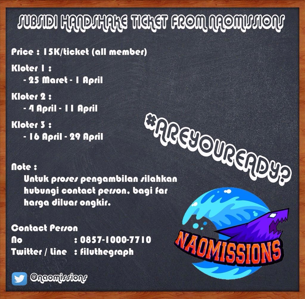 Go go go we are Naomissions 
Come come come you are Naomissions hehe^^ 

#AreYouReady