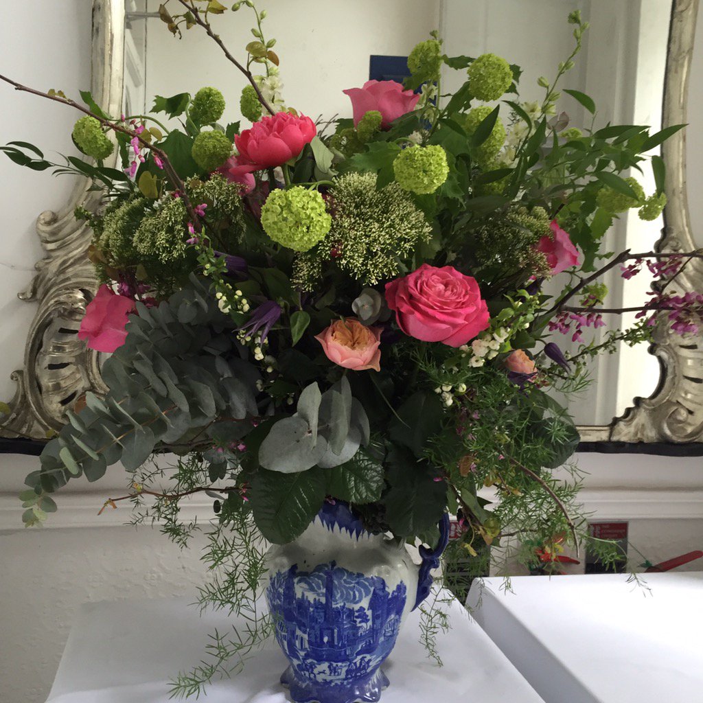 'Georgian Style' antique China jug of colourful blossoms for at <a href="/CliffTownhouse/">Cliff Townhouse</a> #georgianchic #prettyflorals