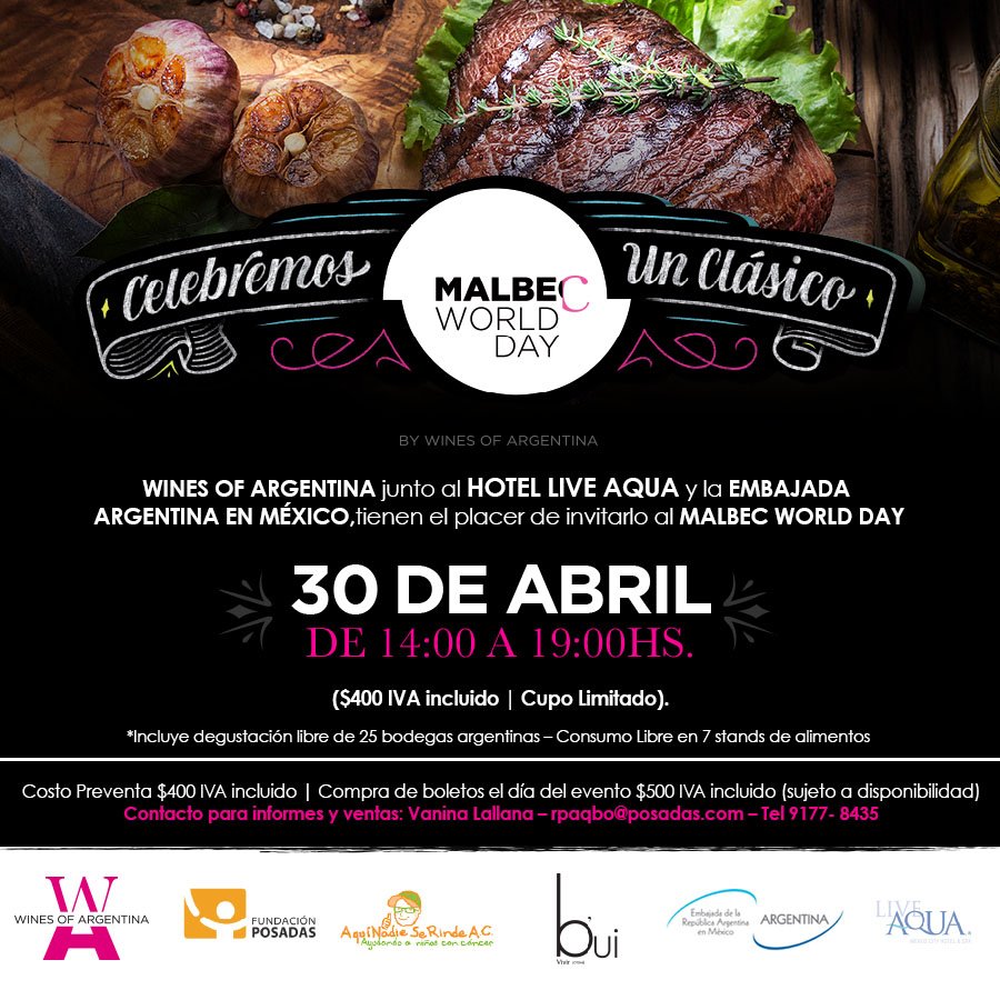 LiveAquaMexCity's tweet photo. Un momento inolvidable nos espera el 30 de abril en nuestra celebración de #DiaMalbec. #LiveAquaMexCity #BeYourself https://t.co/Pu0OUn6Yj6