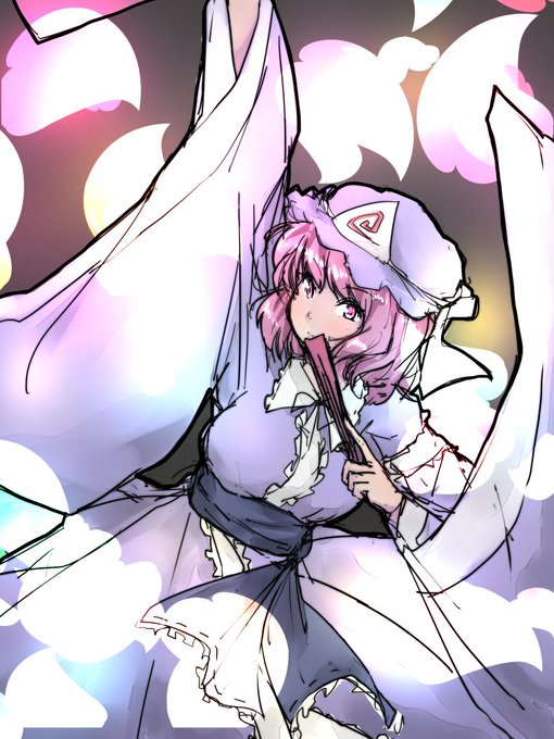 #深夜の真剣お絵描き60分一本勝負
東方 幽々子 