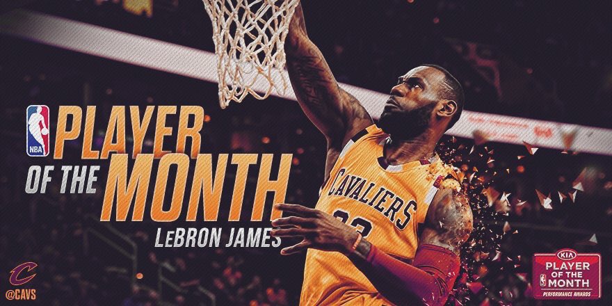 kinglbj_23's tweet photo. LeBron wins Player of the Month for the third straight month! https://t.co/BPmkOi74dE