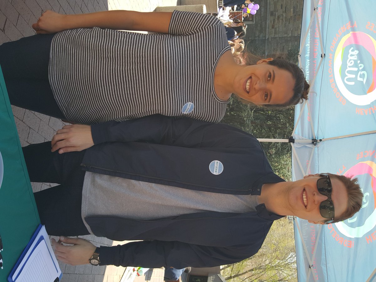 WeAreMCSR's tweet image. We’re standing in solidarity with survivors at #DenimDay. Thanks to @GeorgetownSAPE for hosting! #30DaysOfStrength