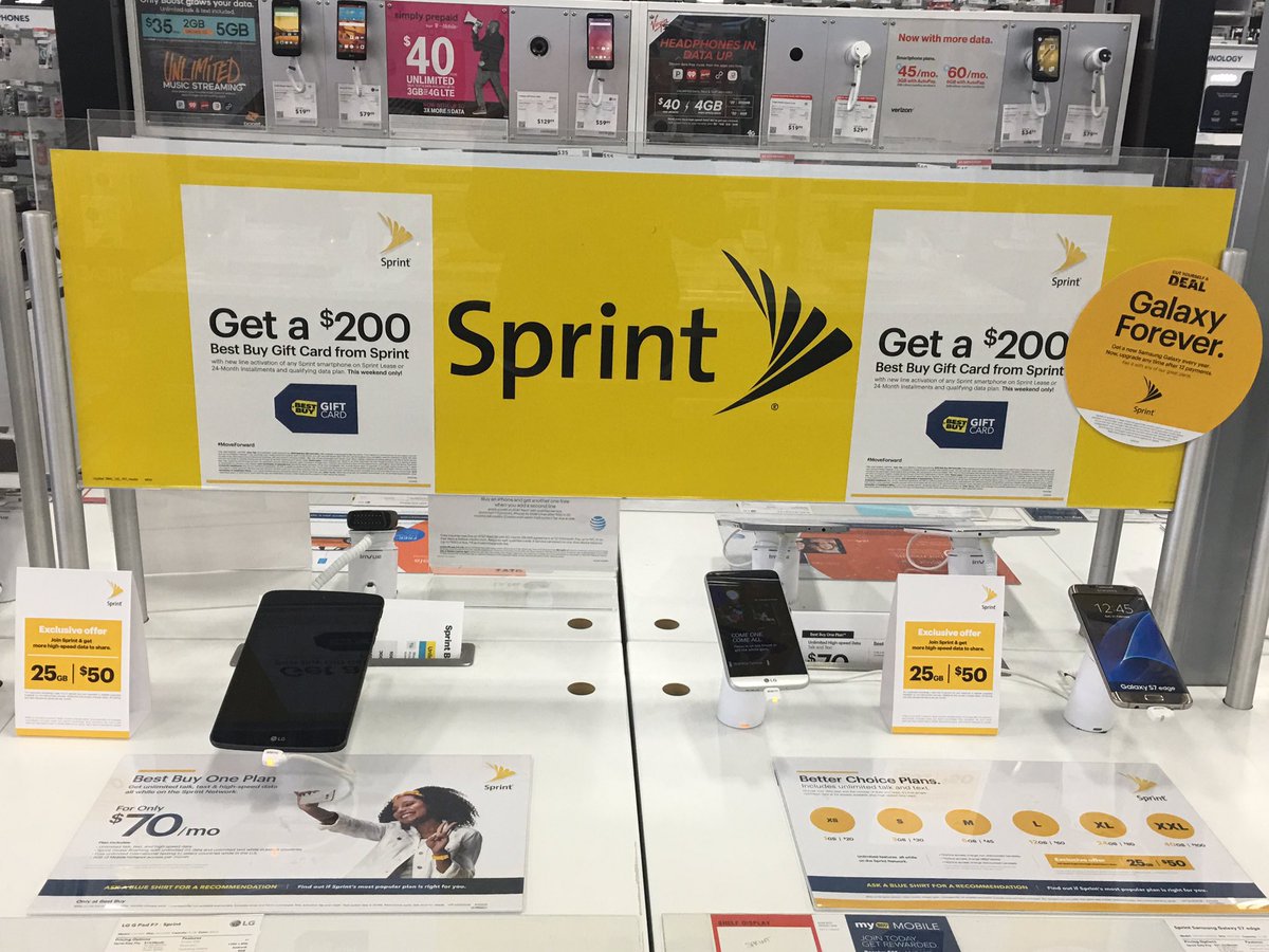A_Knight777's tweet photo. $200 gift card promo back for the weekend! BBY is ready for some Sprint sales! @TimMiller44 @kc_jamie_wilson https://t.co/Up79HzLTfx