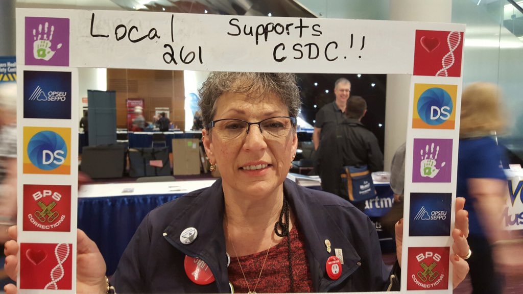 OPSEU_CSDC's tweet photo. Still going strong at our booth!  Stop in and say hello!  #15andfairness #weownit2016 @opseu #convention2016 https://t.co/5MvakOjmmM