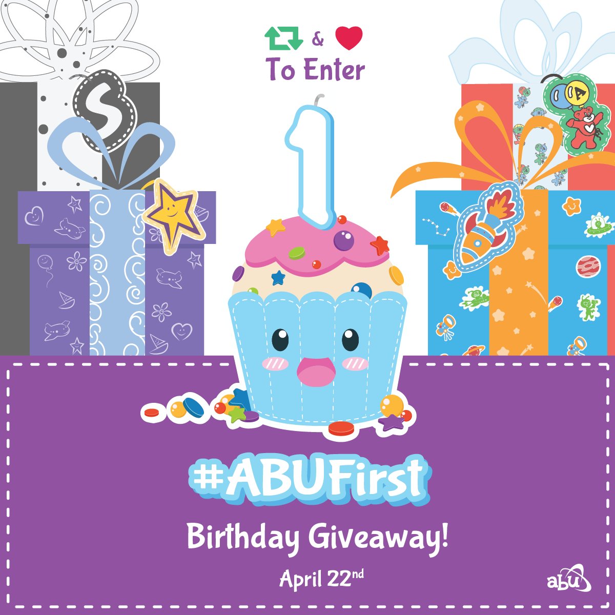 ABU_Promoted's tweet photo. April 22nd is #ABUFirst Birthday! ~ 5 #WorldWide Winners, 5 #ABUDiapers cases to give away! <3 &amp; Retweet to Enter! https://t.co/Ik2Z9kCAWy