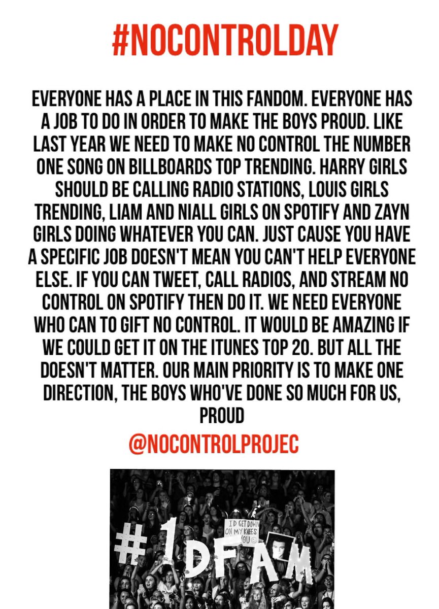 NoControlProjec's tweet image. #NoControlDay is here on May 22nd &amp;amp; we trend May 21st at 6pm est! Directioners are legends! Let's make 1D proud!