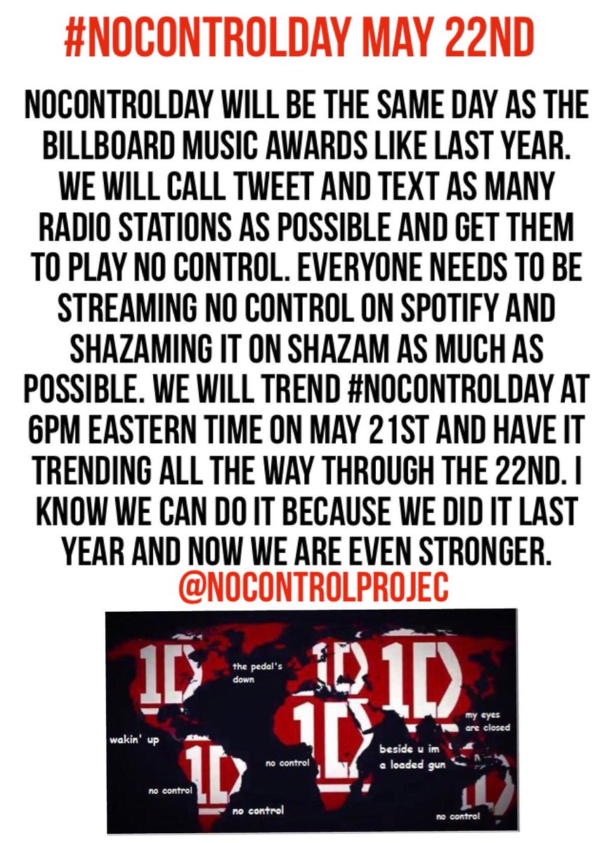 NoControlProjec's tweet image. #NoControlDay is here on May 22nd &amp;amp; we trend May 21st at 6pm est! Directioners are legends! Let's make 1D proud!