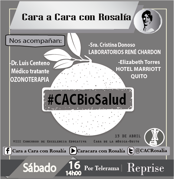 CACRosalia's tweet photo. Mañana a las 14h00 #Reprise de #CACBioSalud con @rosaliaarteaga por @teleramaec https://t.co/R1Fdi0HKdY
