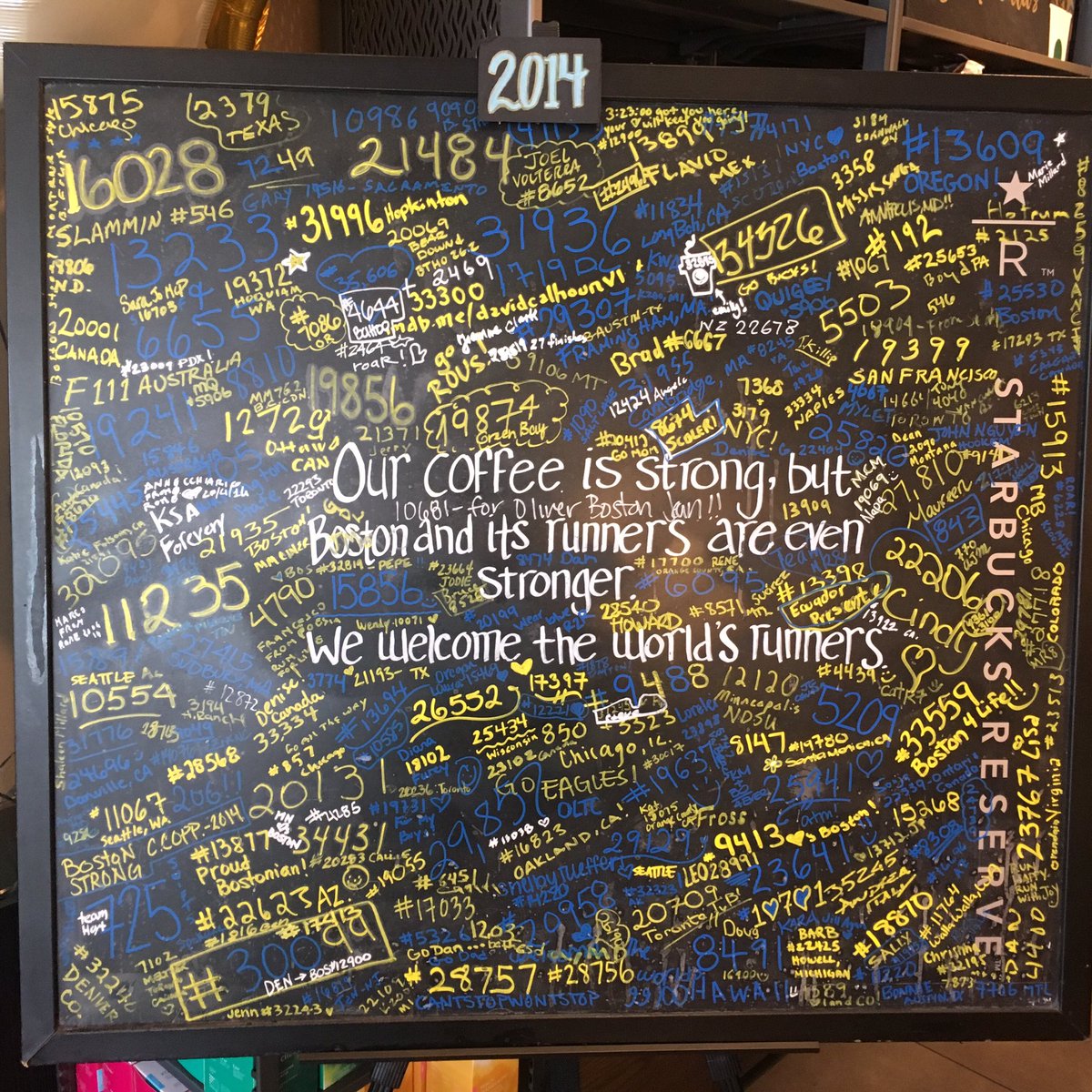 adammodzelsbux's tweet photo. Come to 755 Boylston St. to memorialize your #BostonMarathon experience!! #runbold #brewbold #tobeapartner #sbuxbos https://t.co/Pw5K8fASVy