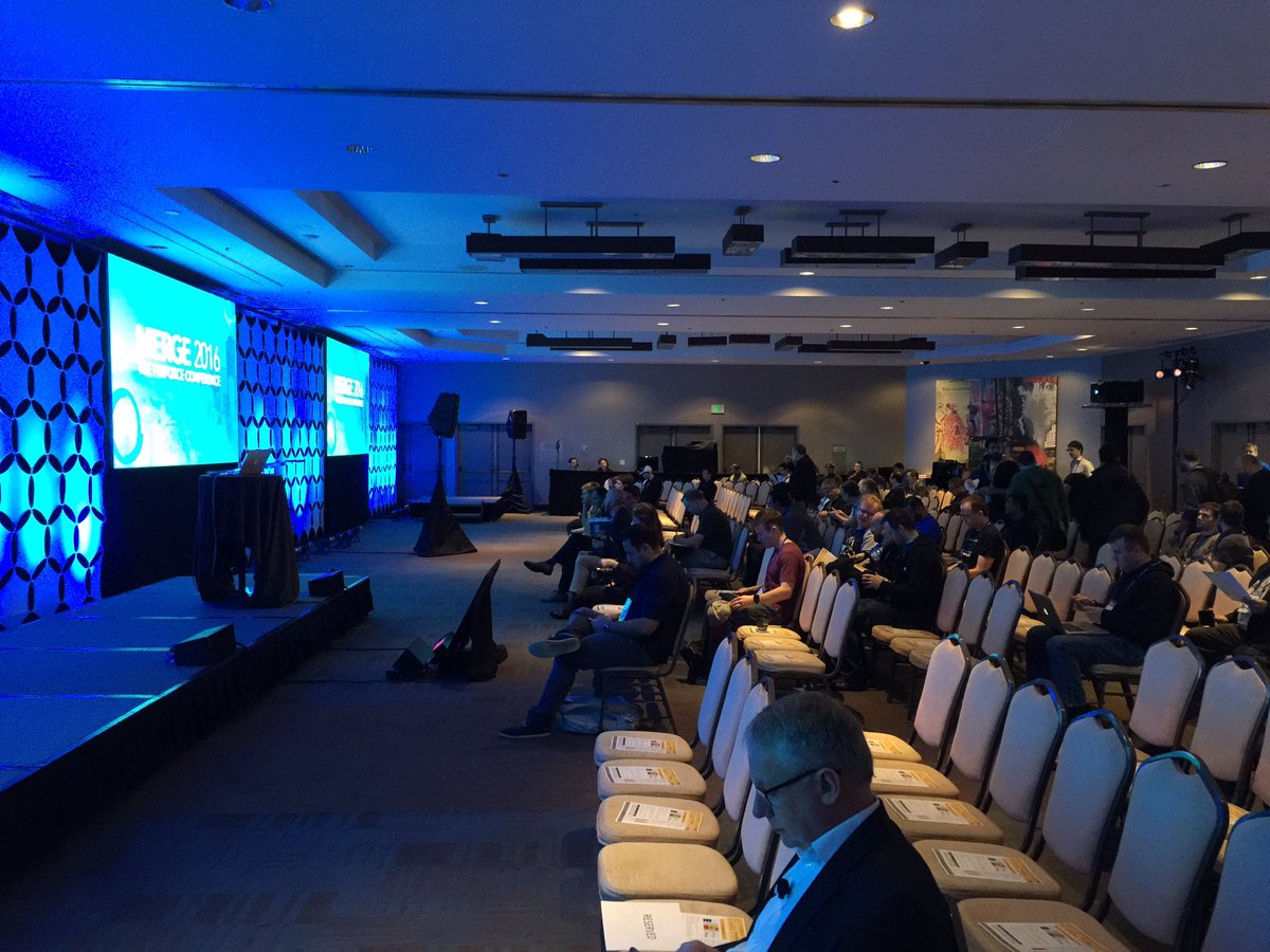 AccBalanced's tweet image. Room filling up for my #merge2016 keynote in a few minutes!
#CodeEasy