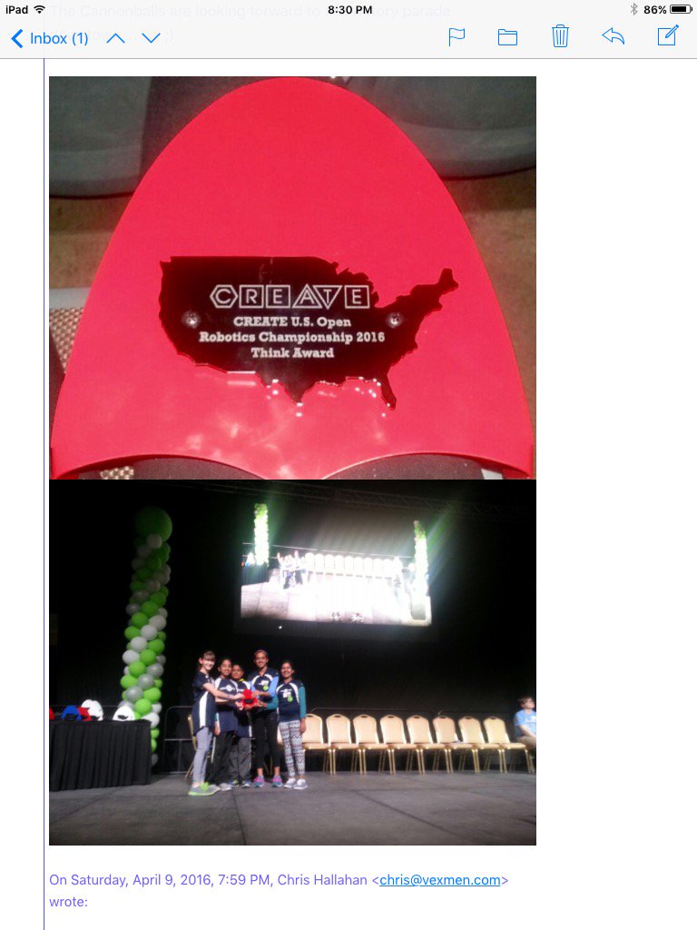 RandiRandia1's tweet photo. #USOPENCHALLENGE #Robotics #USOpenNationals #ThinkAward #2016USOpenNationals https://t.co/jbDX84CPwW