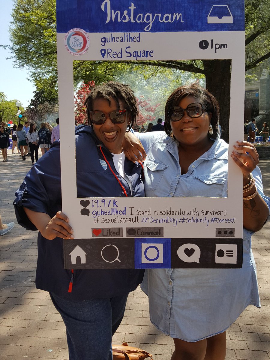 GeorgetownSAPE's tweet photo. Denim Day is LIVE! 
HEALTH ED IS IN THE BUILDING! 
Red Square until 3pm. #SAAM #GUDenimDay https://t.co/1wzfJJXSGp