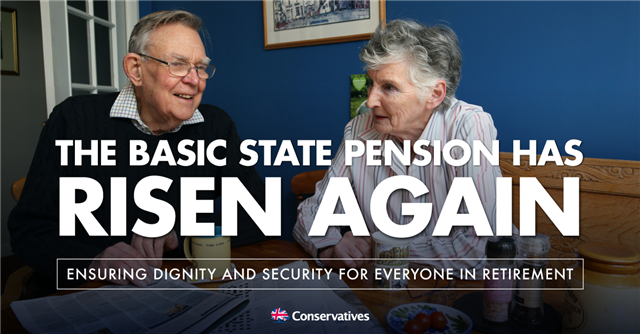Wisbechtories's tweet photo. The Basic State Pension is now £119.30 a week, the biggest rise in 15 years. RETWEET https://t.co/HkVzdC1RVy https://t.co/J7j4kq2q2u