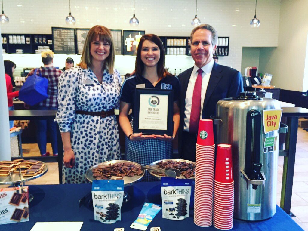 ButlerSGA's tweet photo. We have some exciting news! Butler University is officially the first fair trade designated university in Indiana! https://t.co/QyXF48lE3R