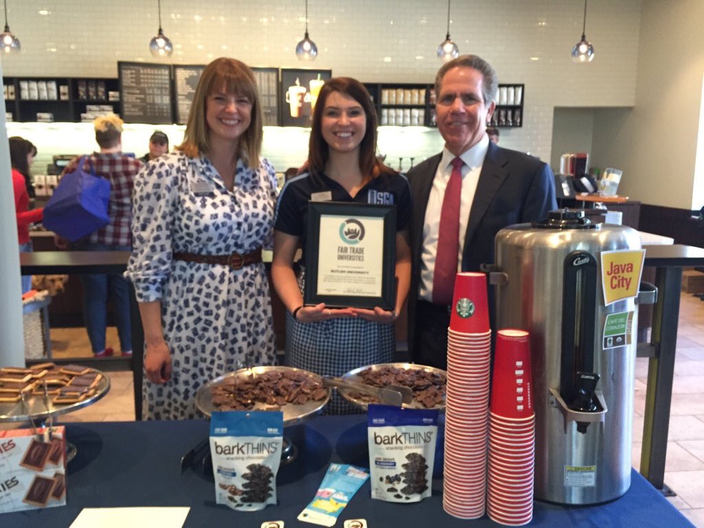 ButlerPrez's tweet photo. Historic &amp; great news: @butleru now a Fair Trade designated university! Thanks @ButlerSGA for its leadership. https://t.co/yTYO5JDlmZ