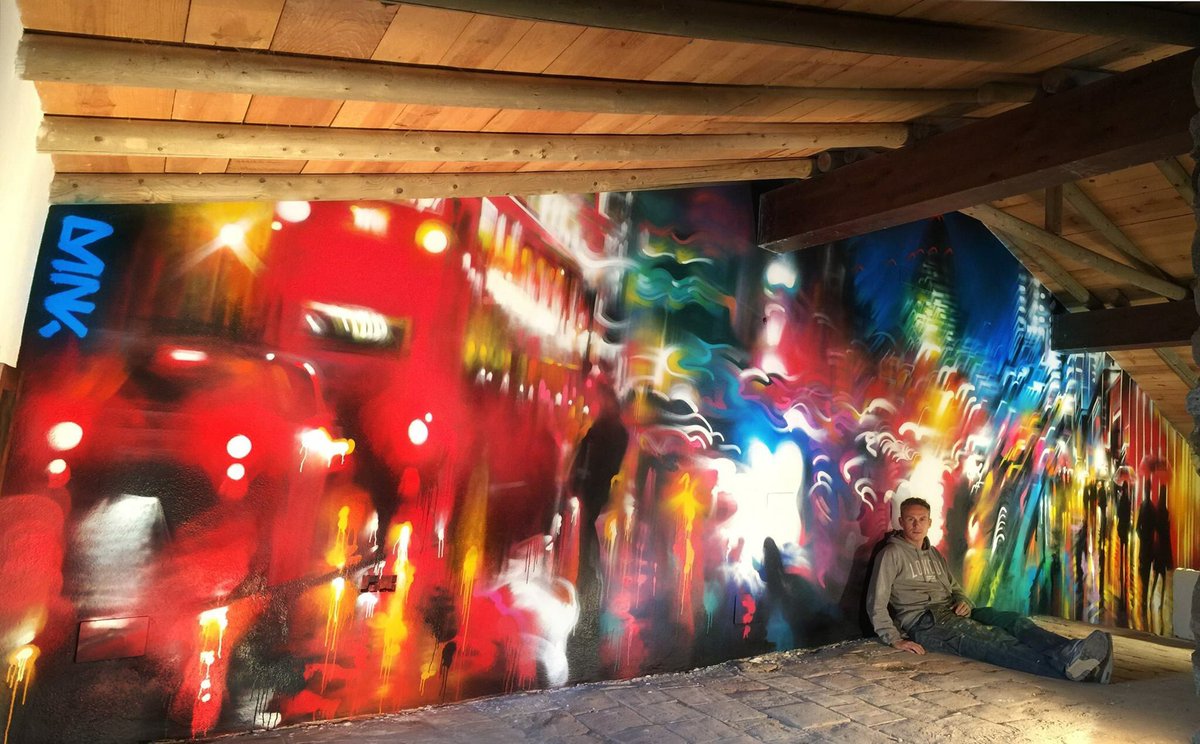 DanKitchener's tweet photo. Dos Torres / Southern Spain - 'Lights Dance' commissioned wall / top part details - London electric city! https://t.co/d0i0acqcxa
