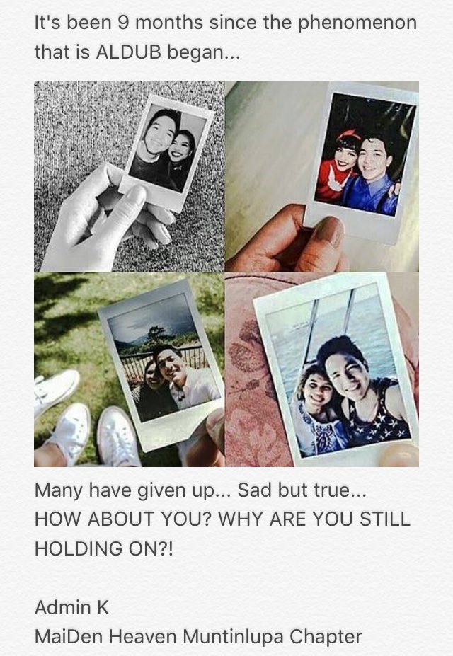 faulkerish's tweet photo. Sa dami ng bumitaw?
IKAW?! What made you stay?!

Reply, RT, QT with our OHT
#ALDUB9thMonthsary 

Share it with us
-k https://t.co/XvOqH5xaMT