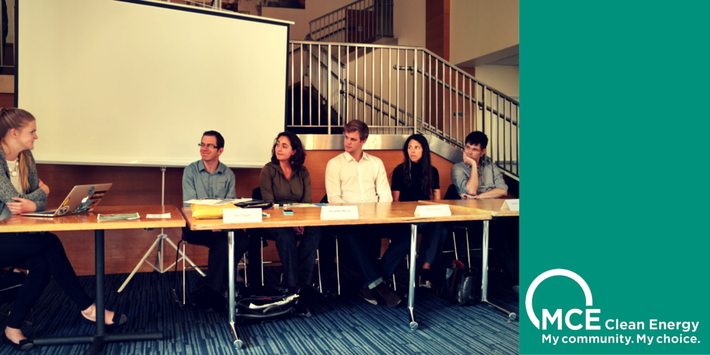 MCECleanEnergy's tweet photo. MCE's @AlexandraJMcGee at last night's @Cal_PIRG discussion on the solar @berkclimate @SunPower https://t.co/dOOpa8B4lj