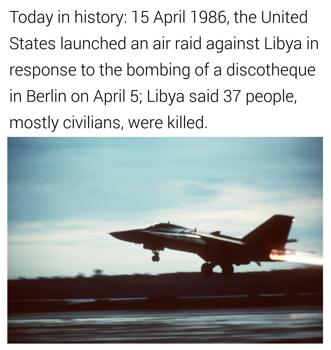 Image result for air raid against libya in 1986