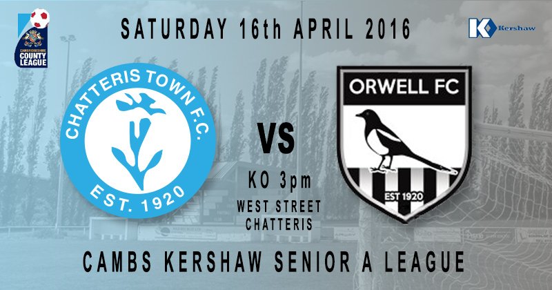 ChatterisTownFC's tweet photo. Tomorrow we welcome @FcOrwell to West Street. Both formed in the same year ... both need a win, different reasons! https://t.co/lVo1cfTpZP