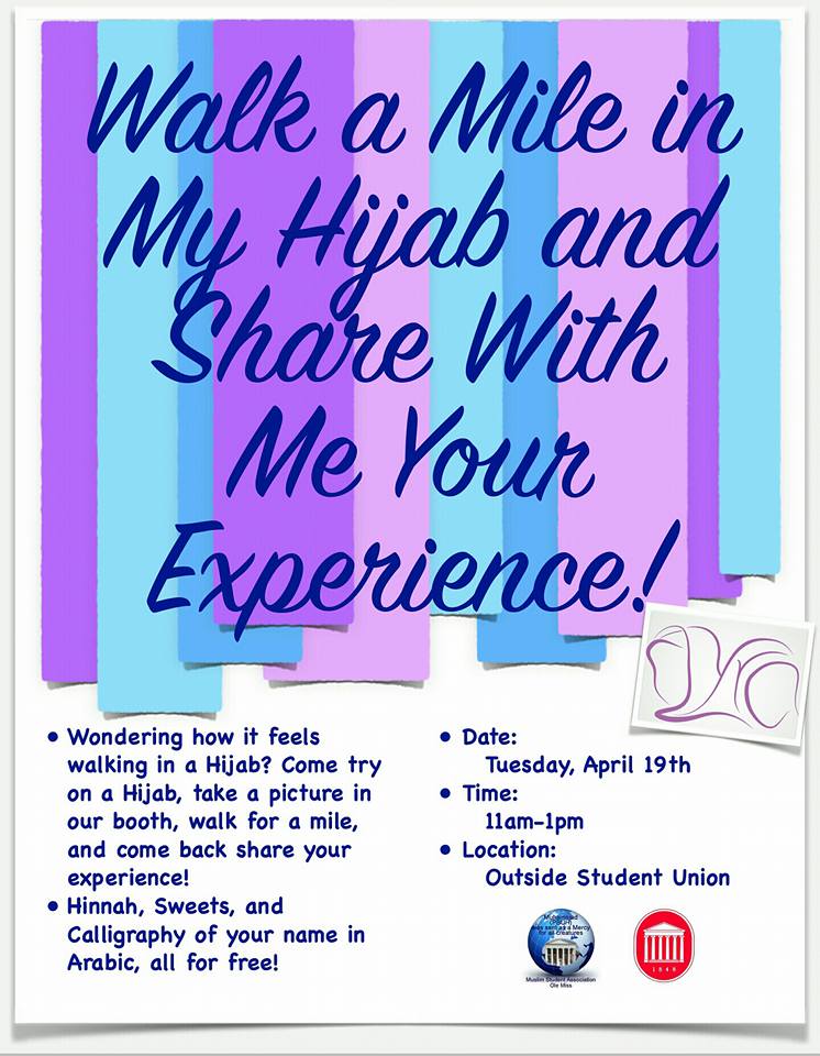 1openmiss's tweet photo. Pink Hijab Day: Tues, April 19 at 11 AM in front of the Student Union! Stop by and get a henna tatoo!  #1mississippi https://t.co/GfOGSQunie