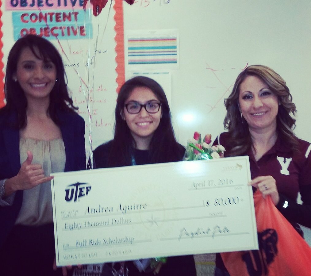 YsletaHS's tweet photo. Way to go Andrea! UTEP Terry Foundation scholarship recipient. #indiansfirst #yisdproud #TerryFoundation https://t.co/2OXejKdwaB