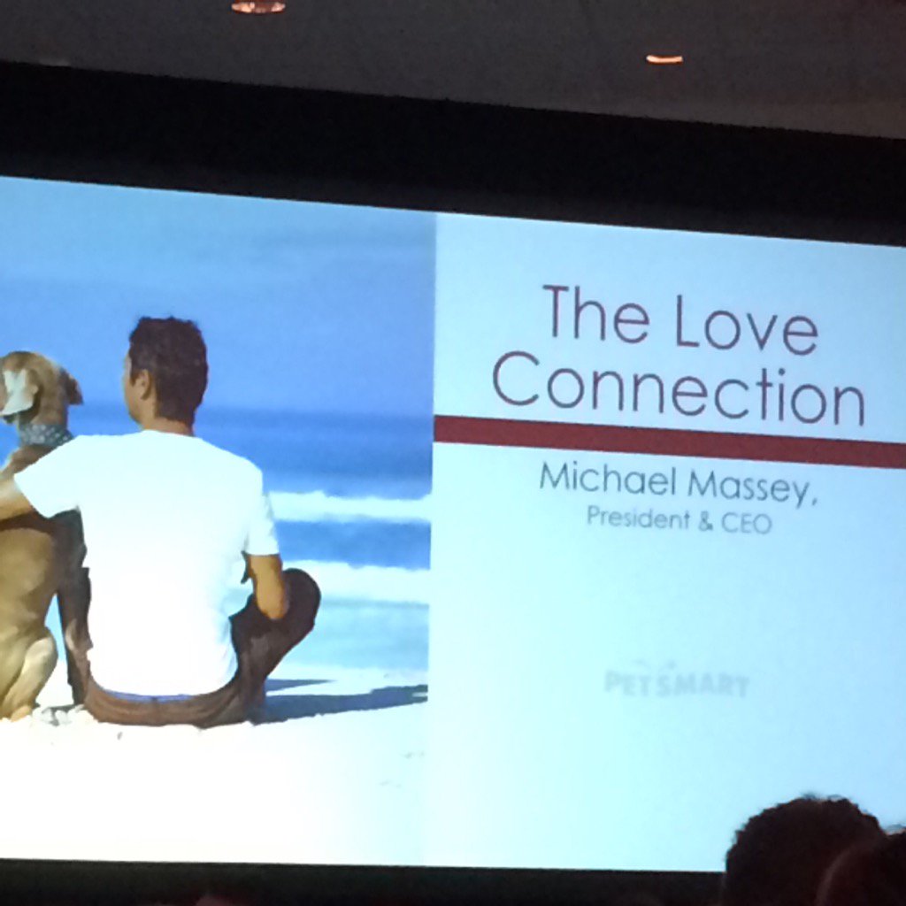 PetSmartCampus's tweet photo. Michael Massey @PetSmart "we love pets and it's at the core of everything we do" #grc16 #PetSmartCampus https://t.co/yzeZ8Z9BLQ