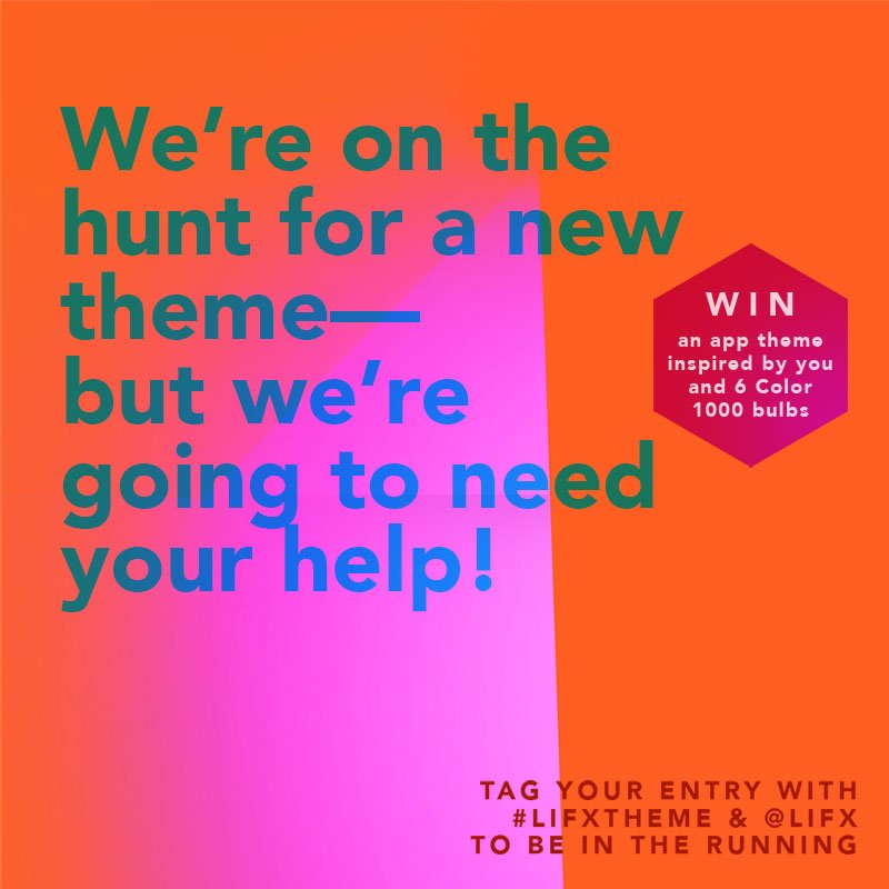 LIFX's tweet photo. Win a 6-pack of Color 1000s &amp; inspire a LIFX theme by sharing your setup. More : https://t.co/y6BbmIw62T #LIFXtheme https://t.co/IqgByB3Quk