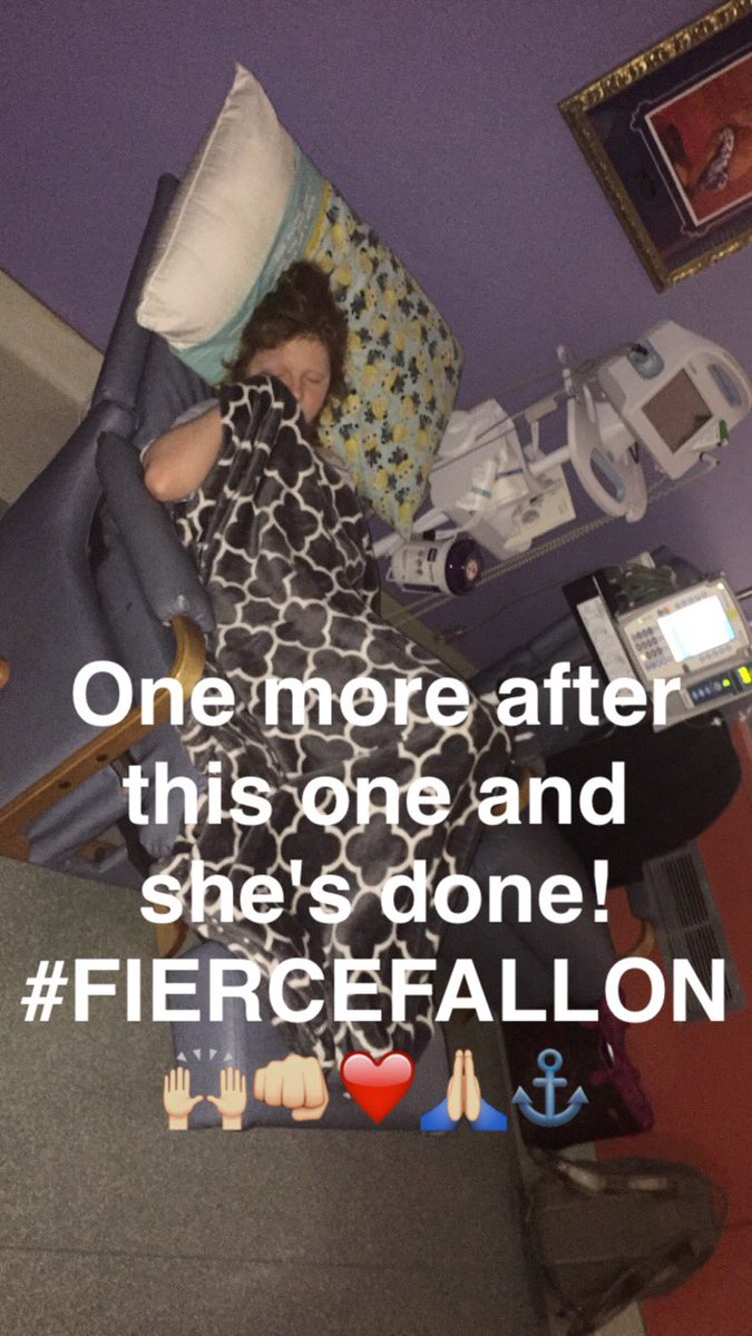 fiercefallon's tweet photo. One more next Friday and she completed her treatment plan #fiercefallon #fxckcancer #theysaidshewouldntmakeit https://t.co/NJoM7IHTmq