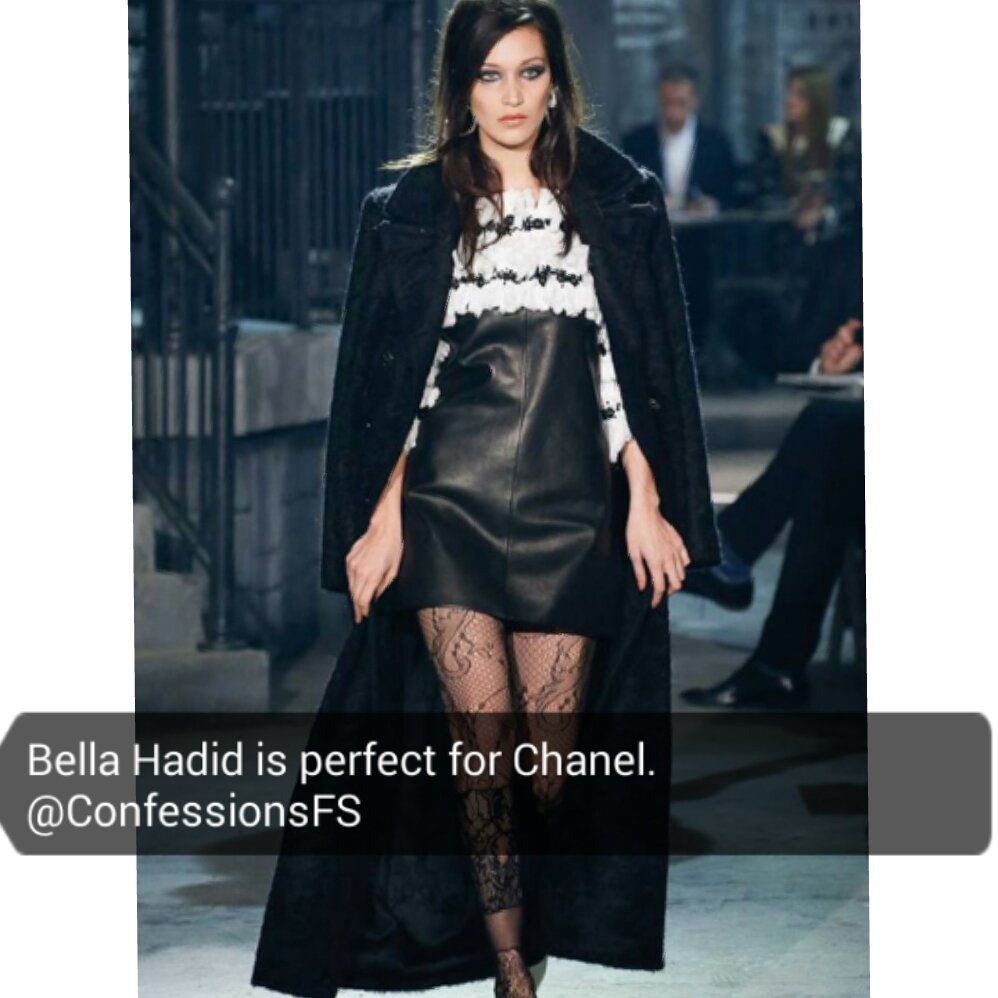 ConfessionsFS's tweet photo. Rt ➡ agree, ❤➡disagree, you can also leave a comment with your opinion #BellaHadid #Chanel https://t.co/i5TBYmIFfW