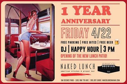 UMLSTP's tweet image. Help us celebrate one year of #NakedLunch! #happyhour starts at 3pm on Friday, 4/22.