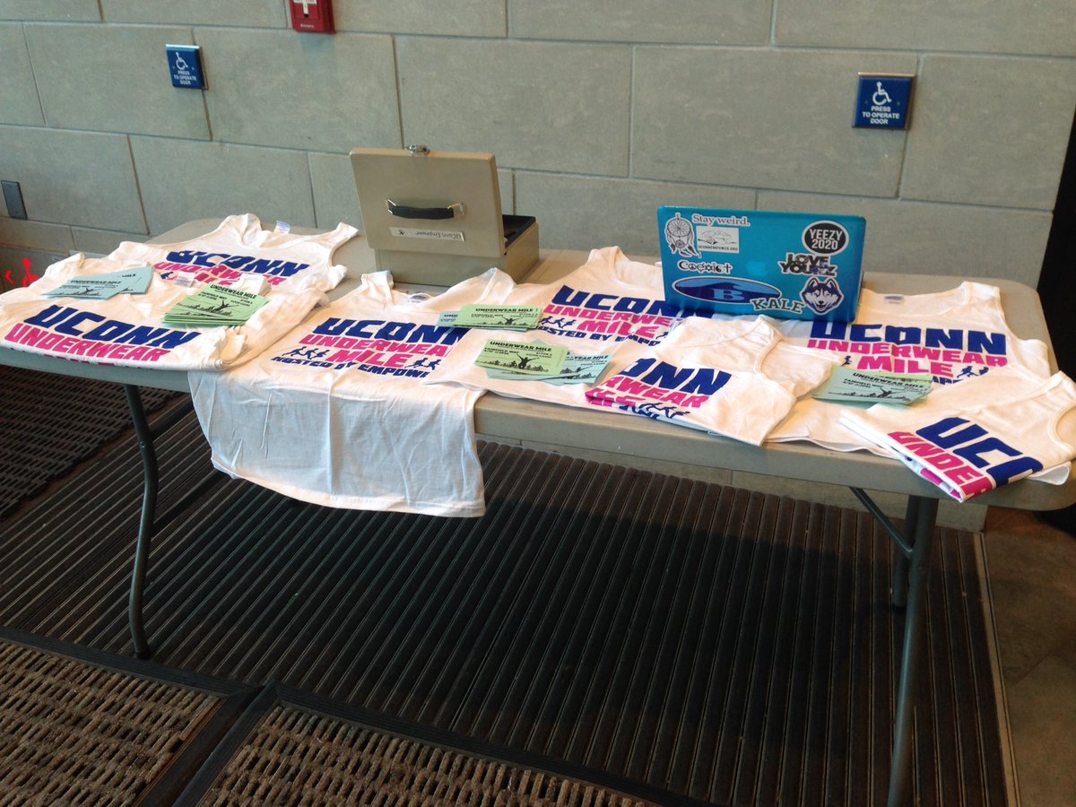 We're in McMahon right now selling tickets for this Sunday's Underwear Mile!! Head over now! <a href="/UConn/">UConn</a>