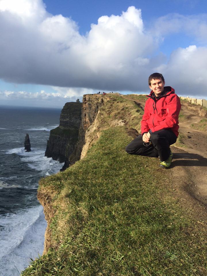 Battling the wind in #MyStormtech Ascent Hard Shell at the Cliffs of Moher. #Ireland2016