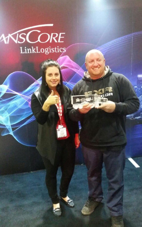 loadlink's tweet image. Congrats to Kevin of K. Morton Farms on winning a #TransCore crystal truck! #TruckWorld2016 #loadlink