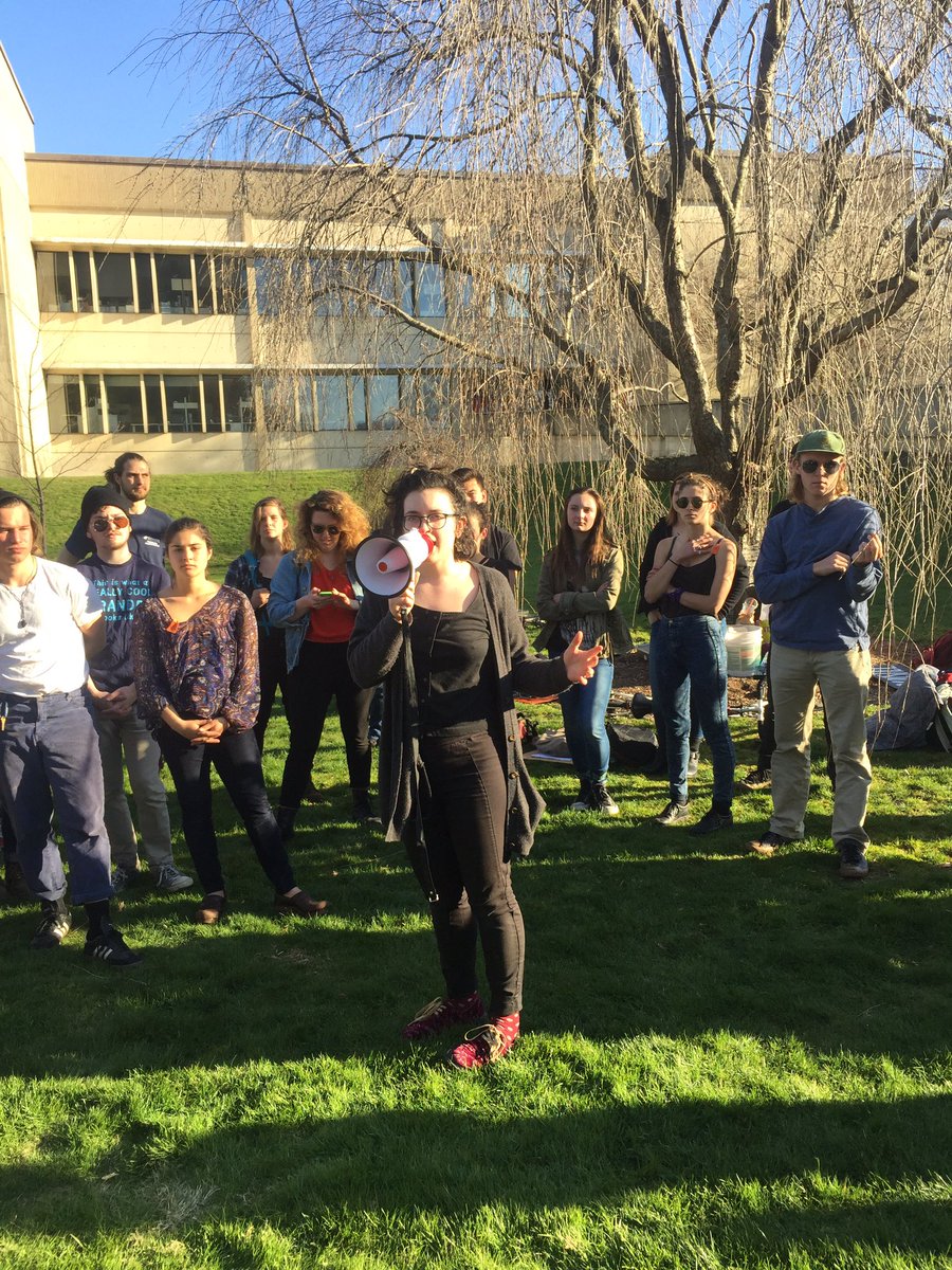 Kristie Herman, another awesome Divest UMass organizer, explaining what has happened these past 5 days at #SitAtWhit