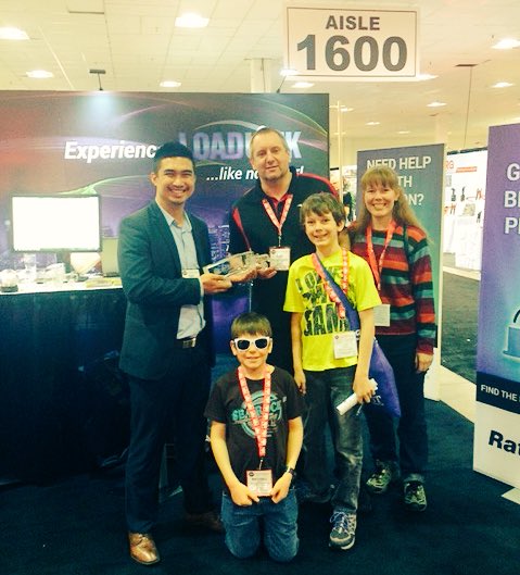 loadlink's tweet image. Eric Jean of Les Entreprises Loby also walked away with a #TransCore crystal truck today! #truckworld2016