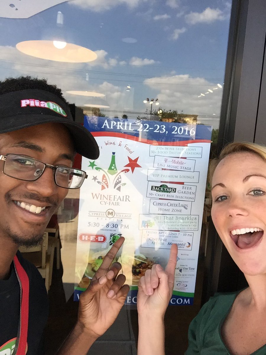PitaPitHouston's tweet photo. #winefaircyfair just one week away! Checkout our FB page to win free tickets. https://t.co/8PeglbNP8q @WineFoodBeer https://t.co/TbWSrADog0