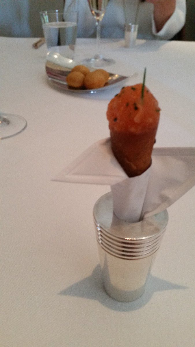 BlackenedOut's tweet photo. Of course we started with gougeres and salmon cornet https://t.co/AThwSVP3CI