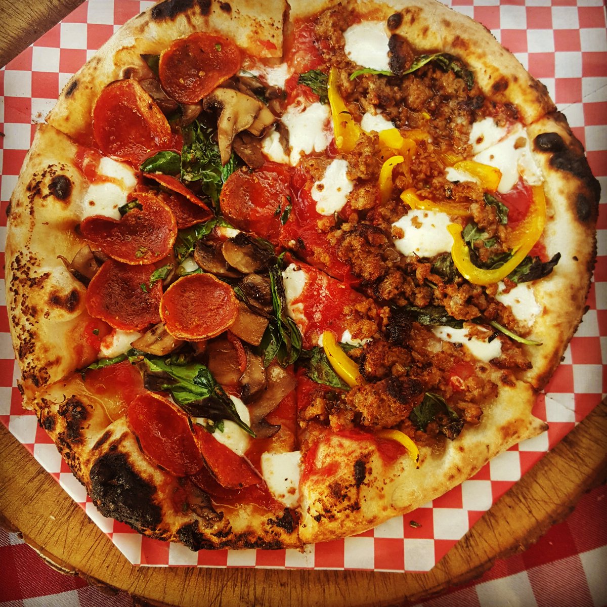 Don't forget you can customize your own Pizza. Where here at Monkish Brewy until 10pm don't forget to come!