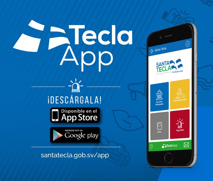 SantaTeclaSV's tweet photo. Recuerda descargar #TeclaApp en tu dispositivo móvil con sistema Android o iOS: https://t.co/9n1bXnyQRd https://t.co/uey1OgMus2