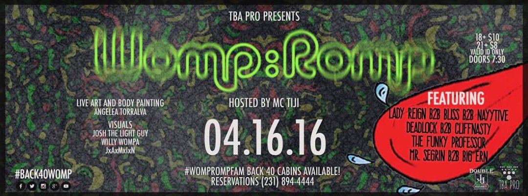 PROTBA's tweet photo. RT for your chance for 2 free tickets to #Back40Womp tomorrow at @DoubleJJResort
#WompRomp #TBAPro https://t.co/1tJblQDZnw