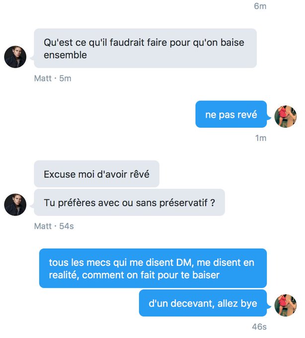 Bon les mecs et le DM c&rsquo;est fini, raz le bol de lire tjs les meme conneries https://t.co/0sSZYdRgSf<a href="/tag/cat"class="tags"><span>#cat</span></a>