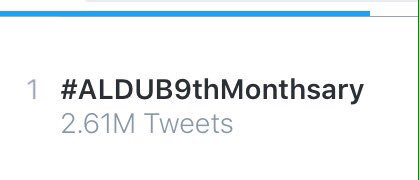 Let's go for three million before <a href="/EatBulaga/">Eat Bulaga!</a> starts. UPDATE: TWO POINT SIX ONE MILLION! #ALDUB9thMonthsary