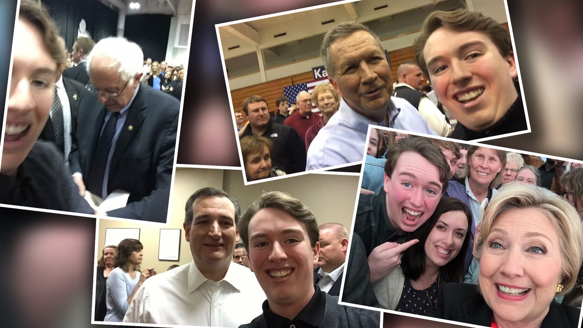 CNYCentral's tweet photo. Local teen on quest to take 'selfie' with all five presidential candidates https://t.co/QHkoBBwwl3 https://t.co/ip8DOOPN1o