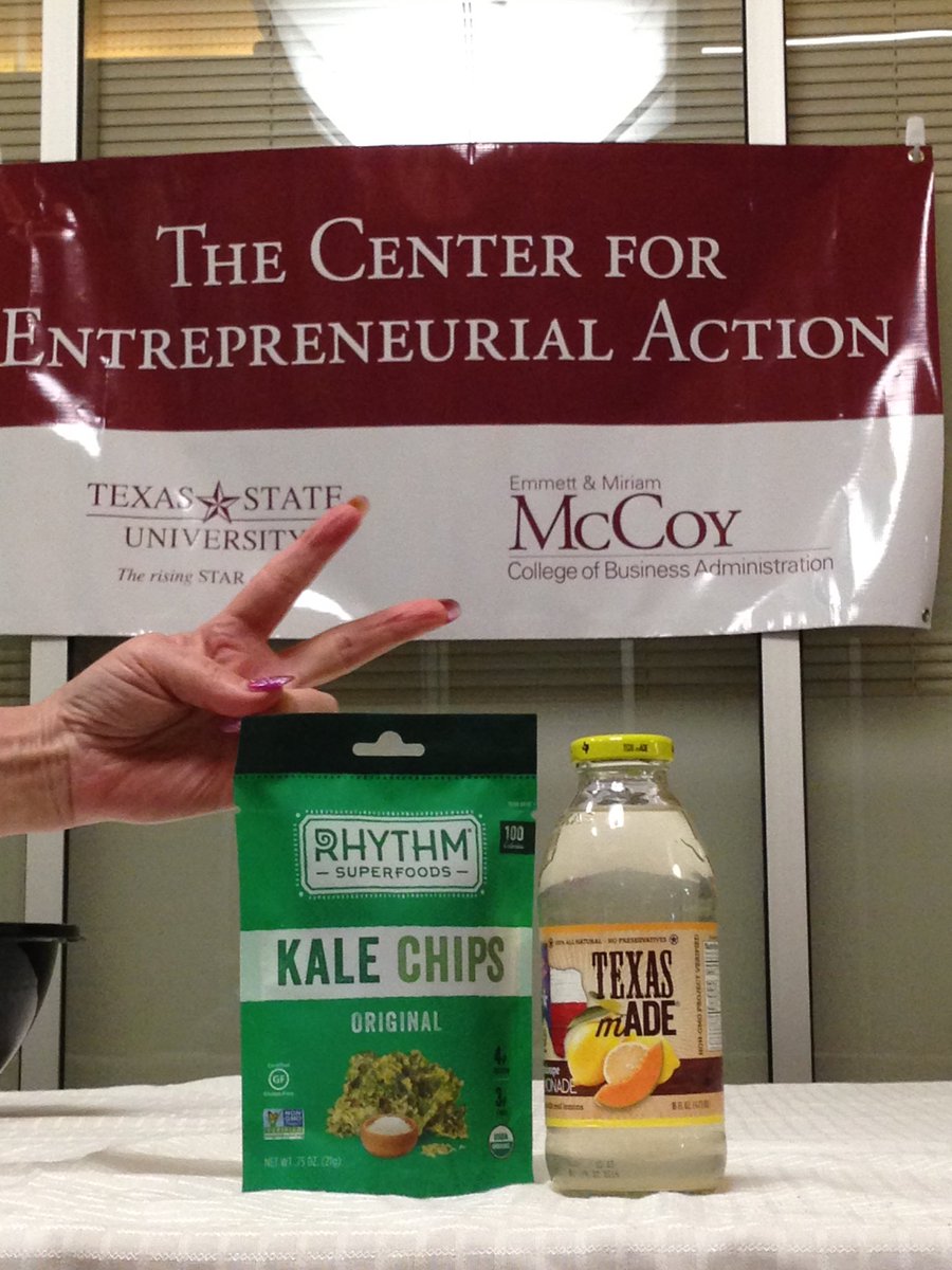 txstate_cea's tweet photo. Thank you @texaslemonade &amp; @RhythmSuperfood for donating to #3dstxstate. It's delicious! #3daystartup https://t.co/ODdtVWYYZ1