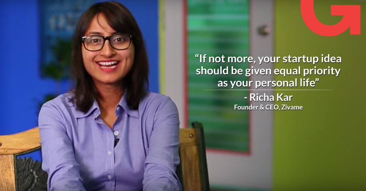 upGrad on X: Richa Kar, Founder & CEO of @Zivame sheds light on setting  your priorities when it comes to entrepreneurship.   / X