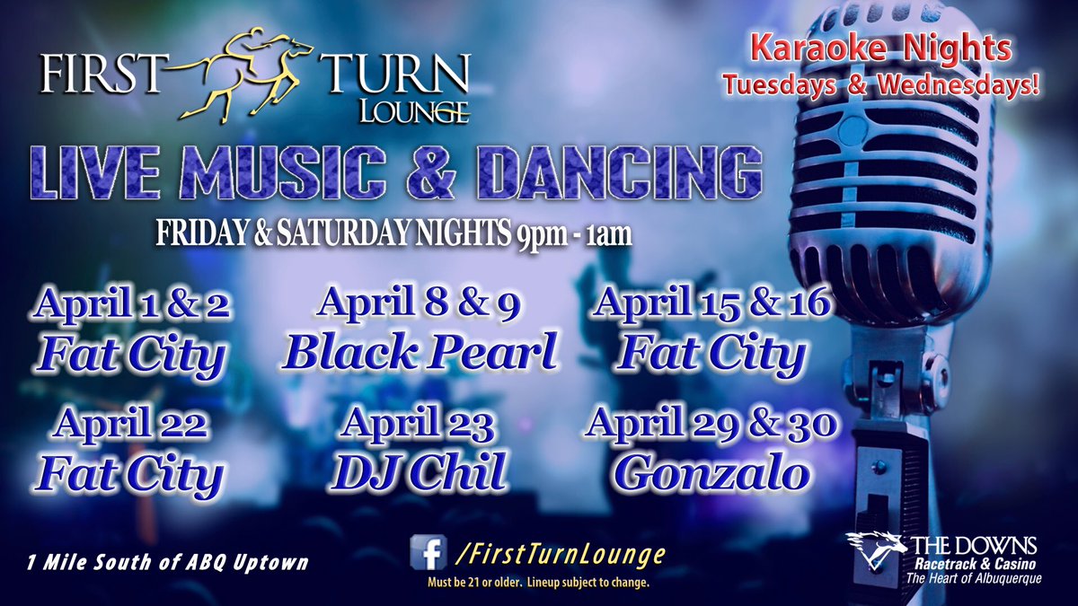 abqdowns's tweet photo. Fat City in the #FirstTurnLounge tonight & tomorrow! #Albuquerque #LiveMusic #Dance #Fun #ABQDowns https://t.co/obgAOyCSZR