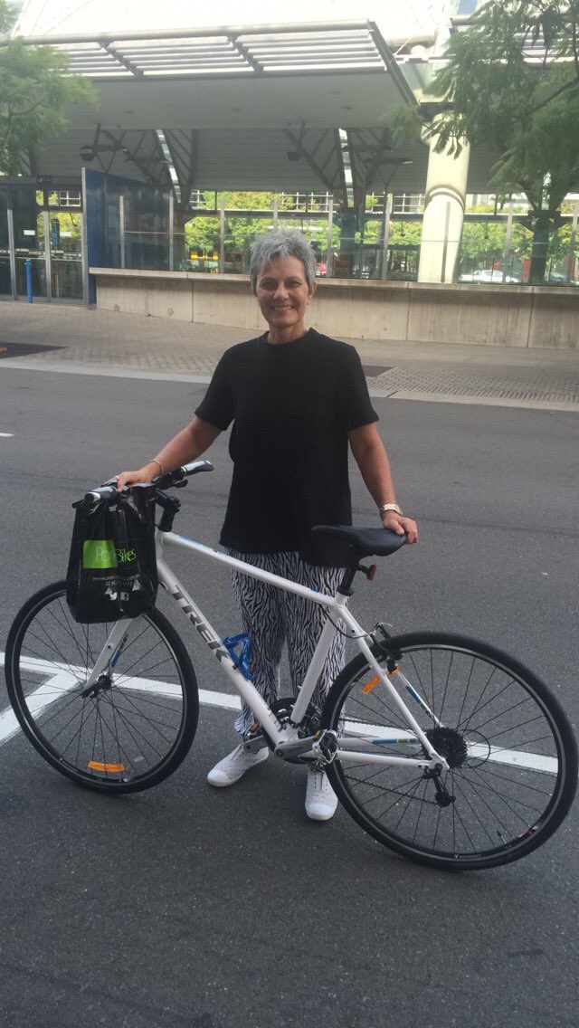 Big thanks to <a href="/NashKent1/">Nash Kent</a> and <a href="/ParkBikes/">Park Bikes @SOP</a> for hooking mum up with a new bike! She loves it! #newbikeday #legends